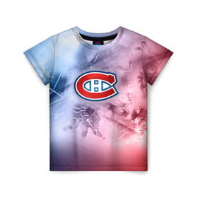Детская футболка 3D с принтом Монреаль Канадиенс 1 в Екатеринбурге, 100% гипоаллергенный полиэфир | прямой крой, круглый вырез горловины, длина до линии бедер, чуть спущенное плечо, ткань немного тянется | nhl | монреаль канадиенс | нхл | хоккеист | хоккей