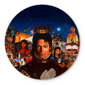 Коврик круглый с принтом Michael Jackson в Екатеринбурге, резина и полиэстер | круглая форма, изображение наносится на всю лицевую часть | Тематика изображения на принте: майкл джексон