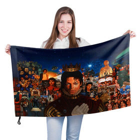 Флаг 3D с принтом Michael Jackson в Екатеринбурге, 100% полиэстер | плотность ткани — 95 г/м2, размер — 67 х 109 см. Принт наносится с одной стороны | майкл джексон
