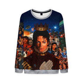 Мужской свитшот 3D с принтом Michael Jackson в Екатеринбурге, 100% полиэстер с мягким внутренним слоем | круглый вырез горловины, мягкая резинка на манжетах и поясе, свободная посадка по фигуре | майкл джексон