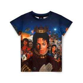Детская футболка 3D с принтом Michael Jackson в Екатеринбурге, 100% гипоаллергенный полиэфир | прямой крой, круглый вырез горловины, длина до линии бедер, чуть спущенное плечо, ткань немного тянется | Тематика изображения на принте: майкл джексон