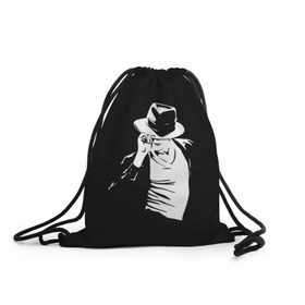 Рюкзак-мешок 3D с принтом Michael Jackson в Екатеринбурге, 100% полиэстер | плотность ткани — 200 г/м2, размер — 35 х 45 см; лямки — толстые шнурки, застежка на шнуровке, без карманов и подкладки | Тематика изображения на принте: майкл джексон