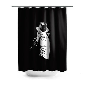 Штора 3D для ванной с принтом Michael Jackson в Екатеринбурге, 100% полиэстер | плотность материала — 100 г/м2. Стандартный размер — 146 см х 180 см. По верхнему краю — пластиковые люверсы для креплений. В комплекте 10 пластиковых колец | майкл джексон