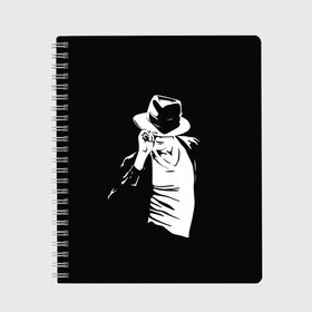 Тетрадь с принтом Michael Jackson в Екатеринбурге, 100% бумага | 48 листов, плотность листов — 60 г/м2, плотность картонной обложки — 250 г/м2. Листы скреплены сбоку удобной пружинной спиралью. Уголки страниц и обложки скругленные. Цвет линий — светло-серый
 | майкл джексон