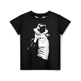 Детская футболка 3D с принтом Michael Jackson в Екатеринбурге, 100% гипоаллергенный полиэфир | прямой крой, круглый вырез горловины, длина до линии бедер, чуть спущенное плечо, ткань немного тянется | Тематика изображения на принте: майкл джексон