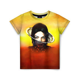 Детская футболка 3D с принтом Michael Jackson в Екатеринбурге, 100% гипоаллергенный полиэфир | прямой крой, круглый вырез горловины, длина до линии бедер, чуть спущенное плечо, ткань немного тянется | майкл джексон