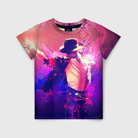 Детская футболка 3D с принтом Michael Jackson в Екатеринбурге, 100% гипоаллергенный полиэфир | прямой крой, круглый вырез горловины, длина до линии бедер, чуть спущенное плечо, ткань немного тянется | джексон | майкл