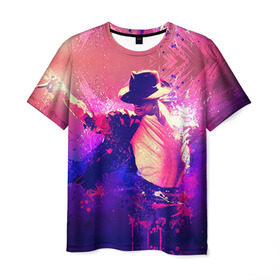 Мужская футболка 3D с принтом Michael Jackson в Екатеринбурге, 100% полиэфир | прямой крой, круглый вырез горловины, длина до линии бедер | Тематика изображения на принте: джексон | майкл