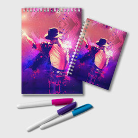 Блокнот с принтом Michael Jackson в Екатеринбурге, 100% бумага | 48 листов, плотность листов — 60 г/м2, плотность картонной обложки — 250 г/м2. Листы скреплены удобной пружинной спиралью. Цвет линий — светло-серый
 | Тематика изображения на принте: джексон | майкл