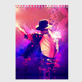 Скетчбук с принтом Michael Jackson в Екатеринбурге, 100% бумага
 | 48 листов, плотность листов — 100 г/м2, плотность картонной обложки — 250 г/м2. Листы скреплены сверху удобной пружинной спиралью | джексон | майкл
