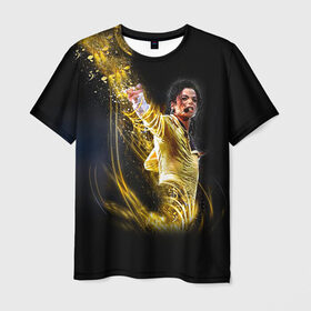 Мужская футболка 3D с принтом Michael Jackson в Екатеринбурге, 100% полиэфир | прямой крой, круглый вырез горловины, длина до линии бедер | майкл джексон
