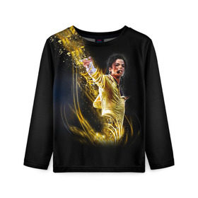 Детский лонгслив 3D с принтом Michael Jackson в Екатеринбурге, 100% полиэстер | длинные рукава, круглый вырез горловины, полуприлегающий силуэт
 | Тематика изображения на принте: майкл джексон