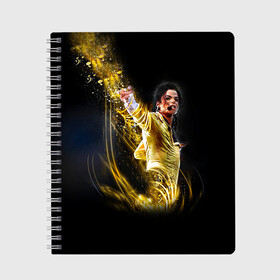 Тетрадь с принтом Michael Jackson в Екатеринбурге, 100% бумага | 48 листов, плотность листов — 60 г/м2, плотность картонной обложки — 250 г/м2. Листы скреплены сбоку удобной пружинной спиралью. Уголки страниц и обложки скругленные. Цвет линий — светло-серый
 | Тематика изображения на принте: майкл джексон