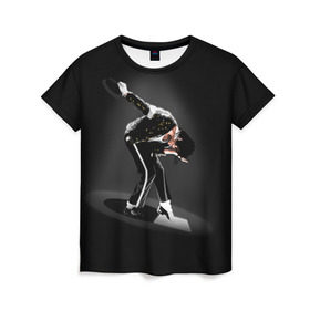 Женская футболка 3D с принтом Michael Jackson в Екатеринбурге, 100% полиэфир ( синтетическое хлопкоподобное полотно) | прямой крой, круглый вырез горловины, длина до линии бедер | майкл джексон