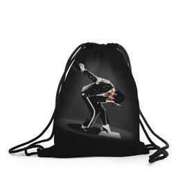 Рюкзак-мешок 3D с принтом Michael Jackson в Екатеринбурге, 100% полиэстер | плотность ткани — 200 г/м2, размер — 35 х 45 см; лямки — толстые шнурки, застежка на шнуровке, без карманов и подкладки | майкл джексон