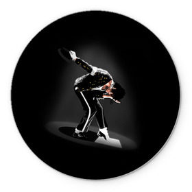 Коврик круглый с принтом Michael Jackson в Екатеринбурге, резина и полиэстер | круглая форма, изображение наносится на всю лицевую часть | Тематика изображения на принте: майкл джексон