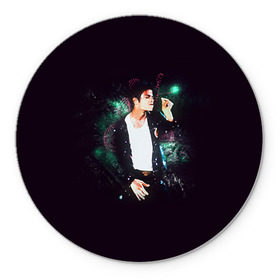 Коврик круглый с принтом Michael Jackson в Екатеринбурге, резина и полиэстер | круглая форма, изображение наносится на всю лицевую часть | майкл джексон