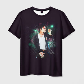 Мужская футболка 3D с принтом Michael Jackson в Екатеринбурге, 100% полиэфир | прямой крой, круглый вырез горловины, длина до линии бедер | майкл джексон