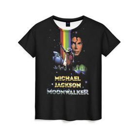 Женская футболка 3D с принтом Michael Jackson в Екатеринбурге, 100% полиэфир ( синтетическое хлопкоподобное полотно) | прямой крой, круглый вырез горловины, длина до линии бедер | майкл джексон