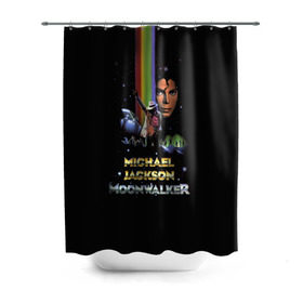 Штора 3D для ванной с принтом Michael Jackson в Екатеринбурге, 100% полиэстер | плотность материала — 100 г/м2. Стандартный размер — 146 см х 180 см. По верхнему краю — пластиковые люверсы для креплений. В комплекте 10 пластиковых колец | майкл джексон