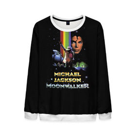 Мужской свитшот 3D с принтом Michael Jackson в Екатеринбурге, 100% полиэстер с мягким внутренним слоем | круглый вырез горловины, мягкая резинка на манжетах и поясе, свободная посадка по фигуре | майкл джексон