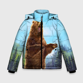 Зимняя куртка для мальчиков 3D с принтом Русский медведь в Екатеринбурге, ткань верха — 100% полиэстер; подклад — 100% полиэстер, утеплитель — 100% полиэстер | длина ниже бедра, удлиненная спинка, воротник стойка и отстегивающийся капюшон. Есть боковые карманы с листочкой на кнопках, утяжки по низу изделия и внутренний карман на молнии. 

Предусмотрены светоотражающий принт на спинке, радужный светоотражающий элемент на пуллере молнии и на резинке для утяжки | гитара