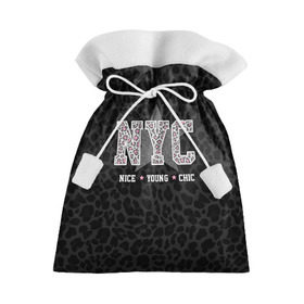 Подарочный 3D мешок с принтом NYC в Екатеринбурге, 100% полиэстер | Размер: 29*39 см | Тематика изображения на принте: chick | meow | nice | nyc | swag | young | девушке | киса | киска | львица | мода | мяу | свэг | тигрица