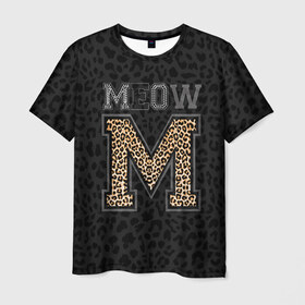 Мужская футболка 3D с принтом MEOW в Екатеринбурге, 100% полиэфир | прямой крой, круглый вырез горловины, длина до линии бедер | meow | swag | девушке | киса | киска | львица | мода | мяу | свэг | тигрица