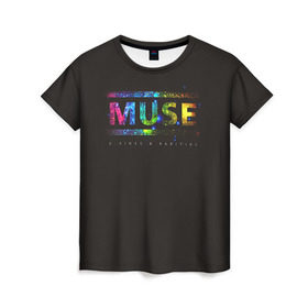 Женская футболка 3D с принтом Muse в Екатеринбурге, 100% полиэфир ( синтетическое хлопкоподобное полотно) | прямой крой, круглый вырез горловины, длина до линии бедер | heavy | metal | muse | rock | trash | альтернатива | метал | рок | хеви