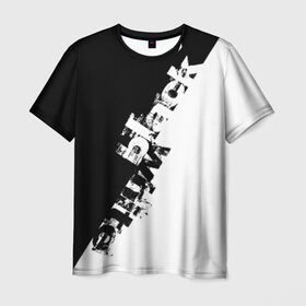 Мужская футболка 3D с принтом Black and White в Екатеринбурге, 100% полиэфир | прямой крой, круглый вырез горловины, длина до линии бедер | black | white | краска | черно белый