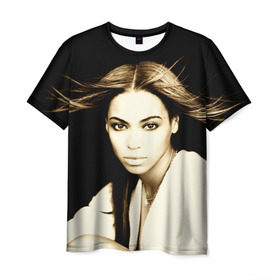 Мужская футболка 3D с принтом Beyonce в Екатеринбурге, 100% полиэфир | прямой крой, круглый вырез горловины, длина до линии бедер | beyonce | бейонсе | музыка