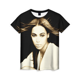 Женская футболка 3D с принтом Beyonce в Екатеринбурге, 100% полиэфир ( синтетическое хлопкоподобное полотно) | прямой крой, круглый вырез горловины, длина до линии бедер | beyonce | бейонсе | музыка
