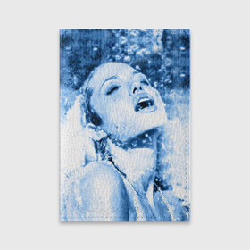 Обложка для паспорта матовая кожа с принтом Анжелина Джоли в Екатеринбурге, натуральная матовая кожа | размер 19,3 х 13,7 см; прозрачные пластиковые крепления | angelina jolie | американская актриса | анжелина джоли | режиссёр | фотомодель | ценарист