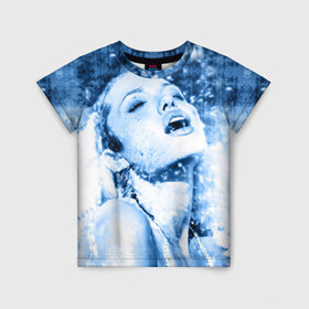 Детская футболка 3D с принтом Анжелина Джоли в Екатеринбурге, 100% гипоаллергенный полиэфир | прямой крой, круглый вырез горловины, длина до линии бедер, чуть спущенное плечо, ткань немного тянется | angelina jolie | американская актриса | анжелина джоли | режиссёр | фотомодель | ценарист