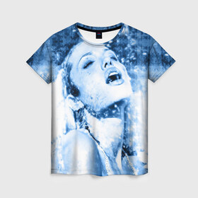 Женская футболка 3D с принтом Анжелина Джоли в Екатеринбурге, 100% полиэфир ( синтетическое хлопкоподобное полотно) | прямой крой, круглый вырез горловины, длина до линии бедер | angelina jolie | американская актриса | анжелина джоли | режиссёр | фотомодель | ценарист
