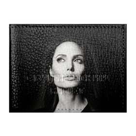 Обложка для студенческого билета с принтом Анжелина Джоли в Екатеринбурге, натуральная кожа | Размер: 11*8 см; Печать на всей внешней стороне | angelina jolie | американская актриса | анжелина джоли | режиссёр | фотомодель | ценарист