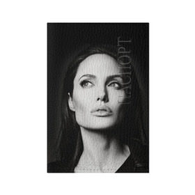 Обложка для паспорта матовая кожа с принтом Анжелина Джоли в Екатеринбурге, натуральная матовая кожа | размер 19,3 х 13,7 см; прозрачные пластиковые крепления | angelina jolie | американская актриса | анжелина джоли | режиссёр | фотомодель | ценарист