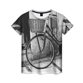 Женская футболка 3D с принтом Велосипед в Екатеринбурге, 100% полиэфир ( синтетическое хлопкоподобное полотно) | прямой крой, круглый вырез горловины, длина до линии бедер | bike | байк | велосипед | италия | стиль