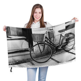 Флаг 3D с принтом Велосипед в Екатеринбурге, 100% полиэстер | плотность ткани — 95 г/м2, размер — 67 х 109 см. Принт наносится с одной стороны | bike | байк | велосипед | италия | стиль