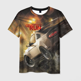 Мужская футболка 3D с принтом NFS в Екатеринбурге, 100% полиэфир | прямой крой, круглый вырез горловины, длина до линии бедер | need for speed | nfs | the run | авто | нфс