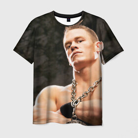 Мужская футболка 3D с принтом Боец рестлинга в Екатеринбурге, 100% полиэфир | прямой крой, круглый вырез горловины, длина до линии бедер | боец реслинга | медаль | реслинг | ринг | цепь | чемпион