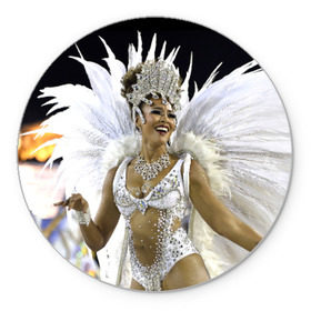 Коврик круглый с принтом Карнавал в Рио в Екатеринбурге, резина и полиэстер | круглая форма, изображение наносится на всю лицевую часть | бразилия