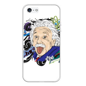 Чехол для iPhone 5/5S матовый с принтом Einstein в Екатеринбурге, Силикон | Область печати: задняя сторона чехла, без боковых панелей | einstein | emc2 | наука | теория | физика | эйнштейн