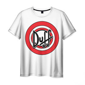 Мужская футболка 3D с принтом Duff в Екатеринбурге, 100% полиэфир | прямой крой, круглый вырез горловины, длина до линии бедер | 