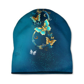 Шапка 3D с принтом Бабочки в Екатеринбурге, 100% полиэстер | универсальный размер, печать по всей поверхности изделия | 8 марта | бабочки | женский | международный | подарок | цветы