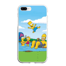 Чехол для iPhone 7Plus/8 Plus матовый с принтом The simpsons в Екатеринбурге, Силикон | Область печати: задняя сторона чехла, без боковых панелей | 