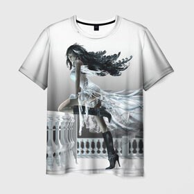 Мужская футболка 3D с принтом Девушка с темными волосами в Екатеринбурге, 100% полиэфир | прямой крой, круглый вырез горловины, длина до линии бедер | в аниме стиле | девушка с темными волосами