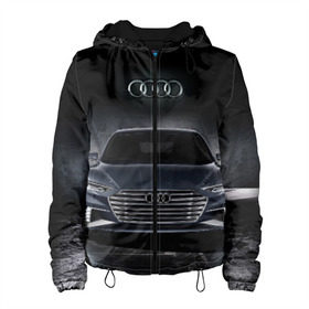 Женская куртка 3D с принтом Audi в Екатеринбурге, ткань верха — 100% полиэстер, подклад — флис | прямой крой, подол и капюшон оформлены резинкой с фиксаторами, два кармана без застежек по бокам, один большой потайной карман на груди. Карман на груди застегивается на липучку | audi | car | ауди | машина