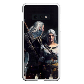 Чехол для Samsung S10E с принтом Geralt and Ciri в Екатеринбурге, Силикон | Область печати: задняя сторона чехла, без боковых панелей | Тематика изображения на принте: ciri | gerald | roach | wild hunt | witcher | ведьмак | ведьмы | геральд | дикая охота | йен | йеннифер | плотва | цири