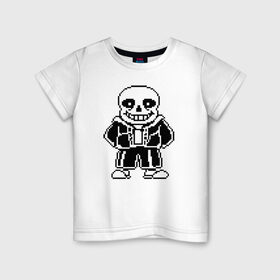 Детская футболка хлопок с принтом Undertale Sans в Екатеринбурге, 100% хлопок | круглый вырез горловины, полуприлегающий силуэт, длина до линии бедер | Тематика изображения на принте: 